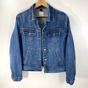 J. Crew Classic Blue Stone Wash Trucker Denim Jean Jacket Style 02661 Stretch S